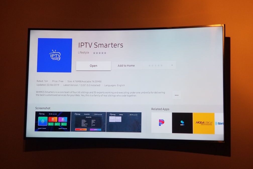 IPTV smarters on IPTV smart TV Canada