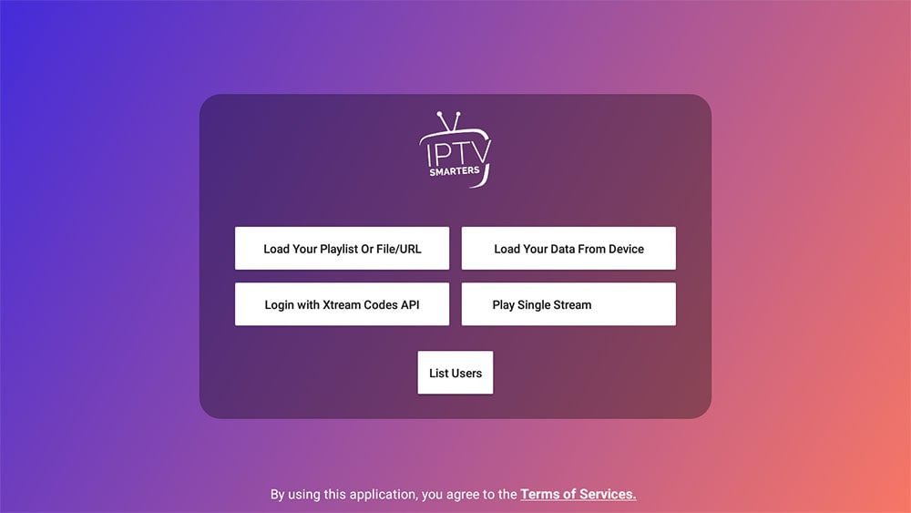 IPTV smarters interface on LG TV