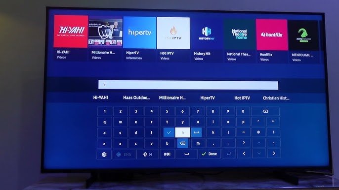 Samsung smart tv showing search app