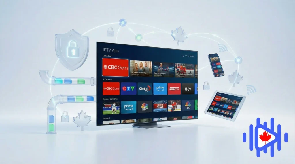 collection of devices shows the vpn for iptv canada necessity