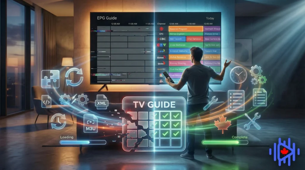 blog picture shows a person fixing epg on his iptv canada service