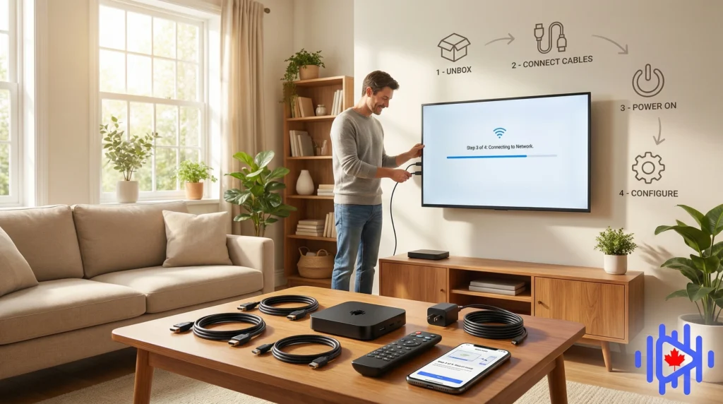 person figuring out how to set up his iptv box