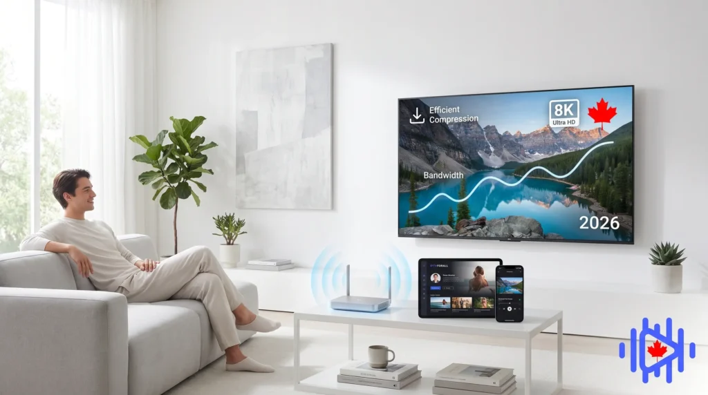 a person watching a iptv canada service on his tv