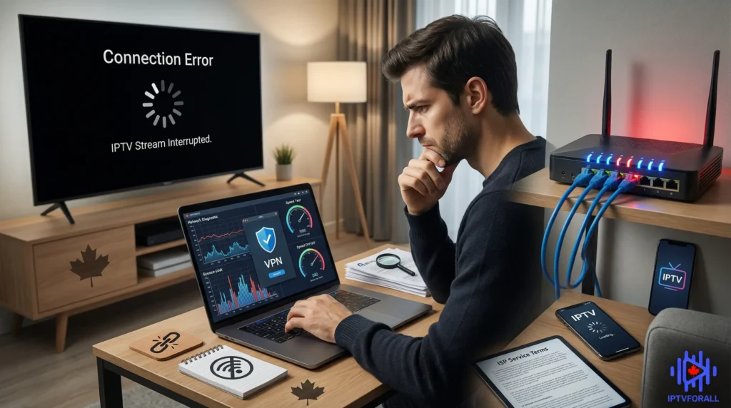person trying to find a fix for his iptv throtling